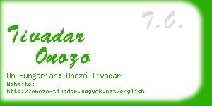 tivadar onozo business card
